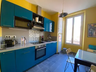 Cuisine ou kitchenette dans l'établissement A084-Welcoming apartment in Rue d'Antibes the heart of Cannes