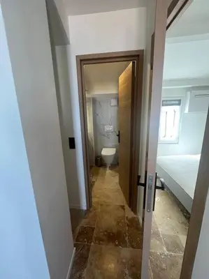 Un ou plusieurs lits dans un hébergement de l'établissement STRELIZIA - New central old Antibes for 4 AC