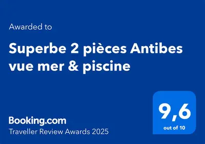 Certificat, récompense, panneau ou autre document affiché dans l'établissement Superbe 2 pièces Antibes vue mer, piscine, parking