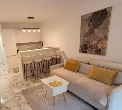 Coin salon dans l'établissement Bell Appartement Cannes