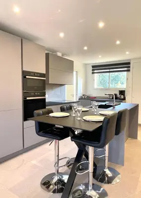 Cuisine ou kitchenette dans l'établissement Le Cèdre Magnifique Appartement à Cannes