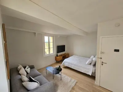 Un ou plusieurs lits dans un hébergement de l'établissement Face Port Vauban - Appartements au cœur du Vieil Antibes