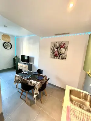 Télévision ou salle de divertissement dans l'établissement Appartement 3 pièces GREEN ART ****