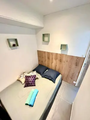 Un ou plusieurs lits dans un hébergement de l'établissement Appartement 3 pièces GREEN ART ****