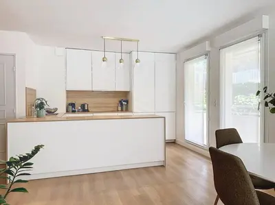 Cuisine ou kitchenette dans l'établissement Agencia Superbe appartement 2 chambres