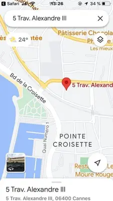 Plan de l'établissement Croisette and beaches. View on gardens and sea.