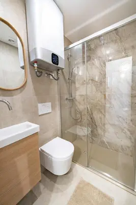 Salle de bains dans l'établissement Studio Banane 2 min croisette mitoyen Martinez