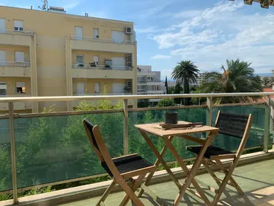 Balcon ou terrasse dans l'établissement Studio Cannes bord de mer