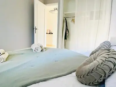 Un ou plusieurs lits dans un hébergement de l'établissement Appartement 2 pièces à Cannes