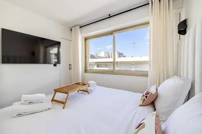 Un ou plusieurs lits dans un hébergement de l'établissement Harmony with private terrace - near Croisette