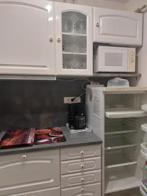 Cuisine ou kitchenette dans l'établissement Goelette