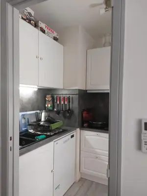 Cuisine ou kitchenette dans l'établissement Goelette