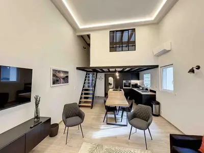 Coin salon dans l'établissement BRP Cannes Center,Two-Bed Deluxe Apart with Spa bath