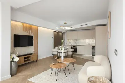 Cuisine ou kitchenette dans l'établissement Luxury Romantic Cannes 45 Croisette Two Bedrooms