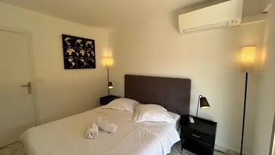 Un ou plusieurs lits dans un hébergement de l'établissement A083 - Modern & Bright apt - Cannes center