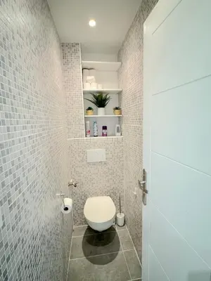 Salle de bains dans l'établissement Beau 3P à 4 min des plages centre Juan Les Pins