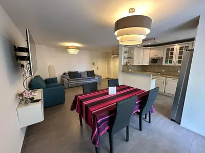 Cuisine ou kitchenette dans l'établissement C058 Bel appartement spacieux terrasse Centre