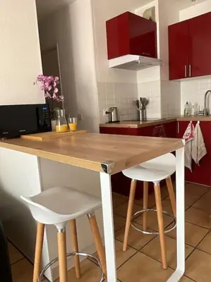 Cuisine ou kitchenette dans l'établissement T2 JuanOnTheBeach