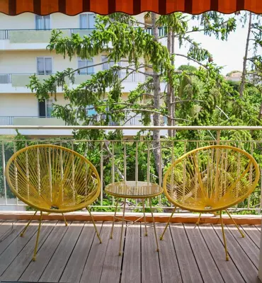 Balcon ou terrasse dans l'établissement Spacieux 2 pièces avec terrasse, clim et parking