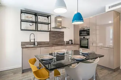 Cuisine ou kitchenette dans l'établissement Centre ville Croisette