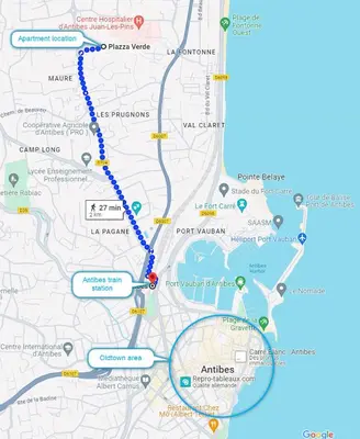Plan de l'établissement Sea view apartment - Quiet location, air conditioning & parking