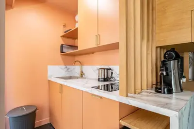 Cuisine ou kitchenette dans l'établissement Sublime studio in the center of Cannes