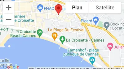 Plan de l'établissement Cannes plage 2 pièces Croisette centre ville