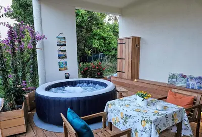 Plan de l'établissement Charmant studio près de la plage avec jacuzzi et terrasse privative