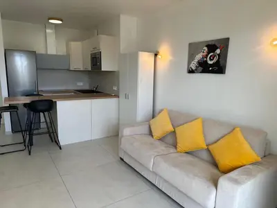 Cuisine ou kitchenette dans l'établissement Super Apartment, Parking, Terrace, Lift, WIFI, Palm Beach, Cannes