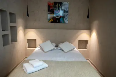 Un ou plusieurs lits dans un hébergement de l'établissement Modern 1-bedroom apartment with sea view on La Croisette