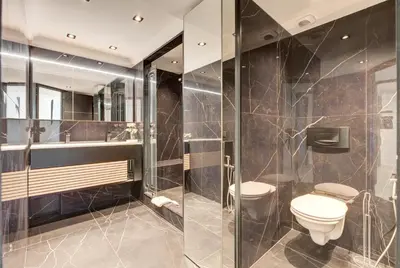 Salle de bains dans l'établissement Croisette sea view