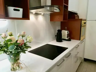 Cuisine ou kitchenette dans l'établissement en centre ville magnifique pied a terre ran44