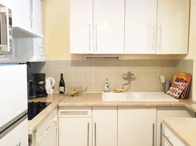 Cuisine ou kitchenette dans l'établissement Cannes 2pièces Croisette Martinez