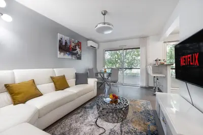 Télévision ou salle de divertissement dans l'établissement Suite Ioana - Appartement à Cannes