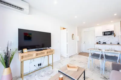 Télévision ou salle de divertissement dans l'établissement 1-Br Renovated Near Croisette