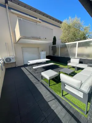 Coin salon dans l'établissement Cannes Appartement Terrasse Parking privé