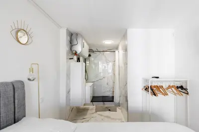 Salle de bains dans l'établissement Le Velvet - 6p - Croisette - Parking & Terrasse