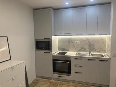 Cuisine ou kitchenette dans l'établissement studio Pointe Croisette avec terrasse