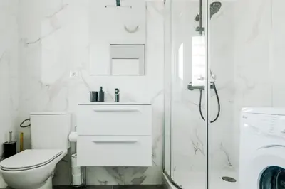 Salle de bains dans l'établissement Appartement cosy à 2 pas de la Croisette