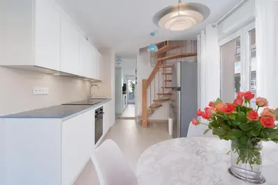Cuisine ou kitchenette dans l'établissement Les VOILES DE GOLFE
