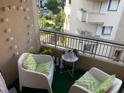 Balcon ou terrasse dans l'établissement Charmant studio Croisette