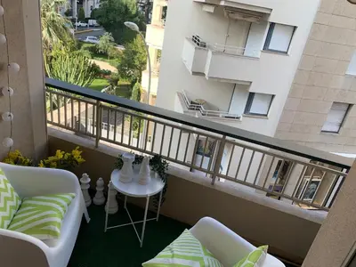 Balcon ou terrasse dans l'établissement Charmant studio Croisette