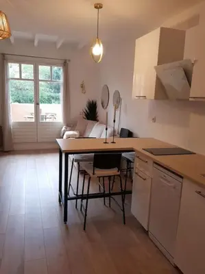 Cuisine ou kitchenette dans l'établissement Appartement 2 pièces avc piscine