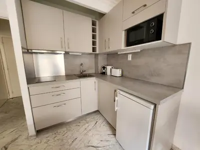 Cuisine ou kitchenette dans l'établissement Le Studio Cannois Standing Presta
