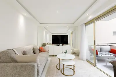 Coin salon dans l'établissement Carlton area superb 1 bedroom