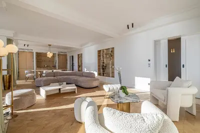 Coin salon dans l'établissement 1974 - Luxurious 3 bedrooms - Sea view & Parking