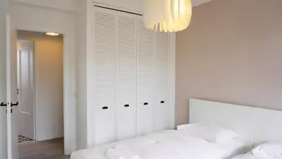 Un ou plusieurs lits dans un hébergement de l'établissement Proche Croisette, Appartement 2 Chambres by Palmazur Vacances