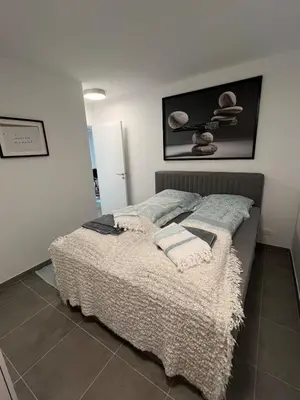 Un ou plusieurs lits dans un hébergement de l'établissement New Appartment in Antibes