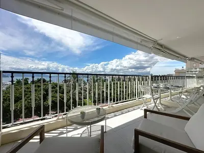 Balcon ou terrasse dans l'établissement 39m2 Croisette, terrasse, vue mer, garage