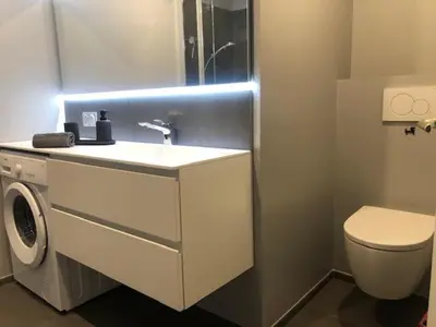 Salle de bains dans l'établissement Vue Mer Juan les Pins